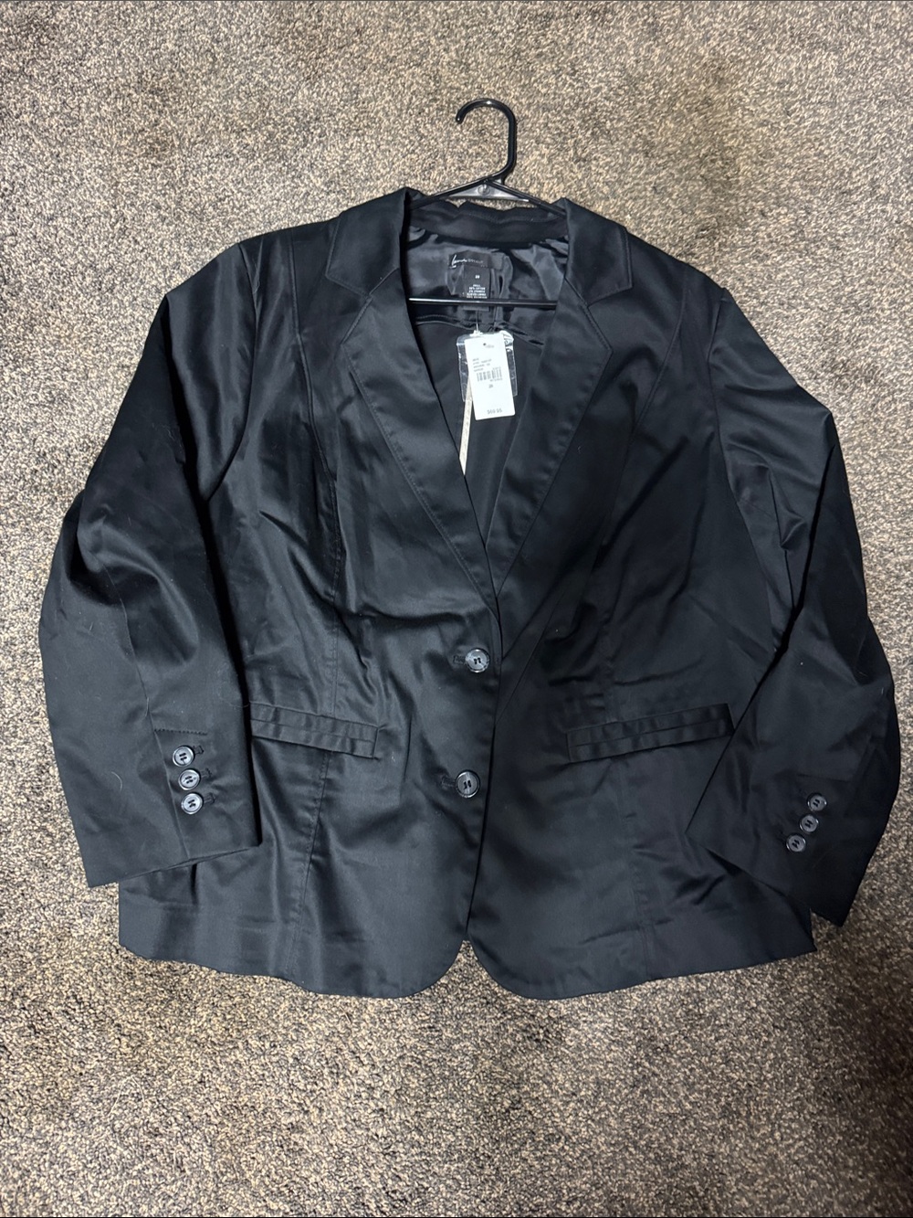 New Lane Bryant Women's Black Satin Blazer Jacket 20 20w Woman’s woman